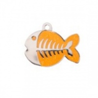 Orange Glitter Fish Cat Tag